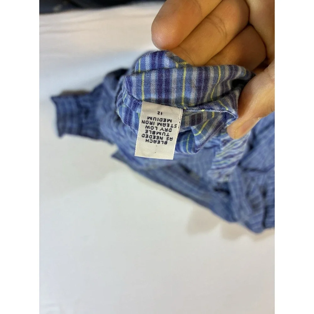 Vintage Polo Ralph Lauren Marlowe Shirt XL Mens‎ Blue Purple Plaid Button Down